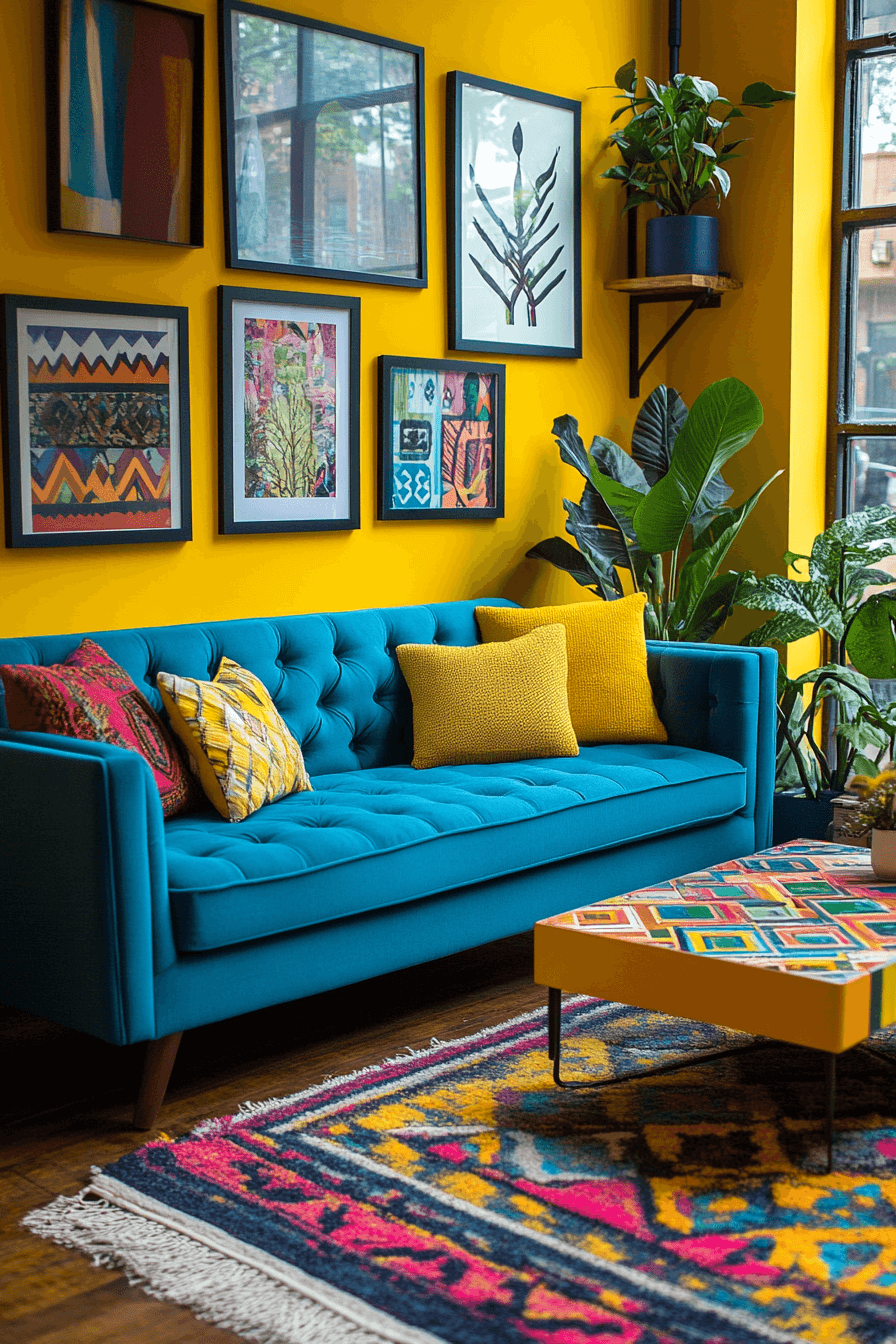 teal couch living room