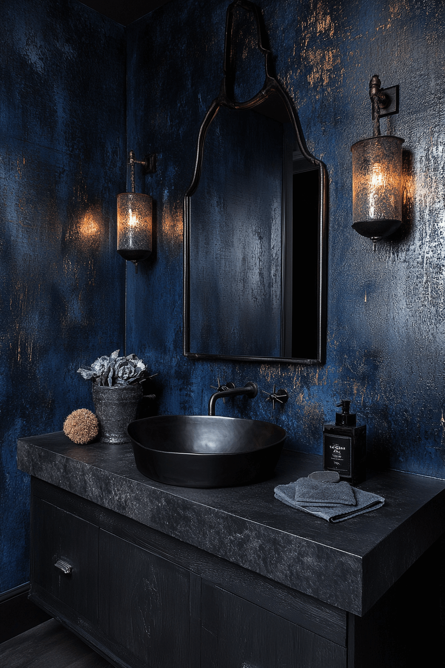 27+ Moody Powder Room Ideas That Turn Simplicity Into Stunning Beauty moody powder room