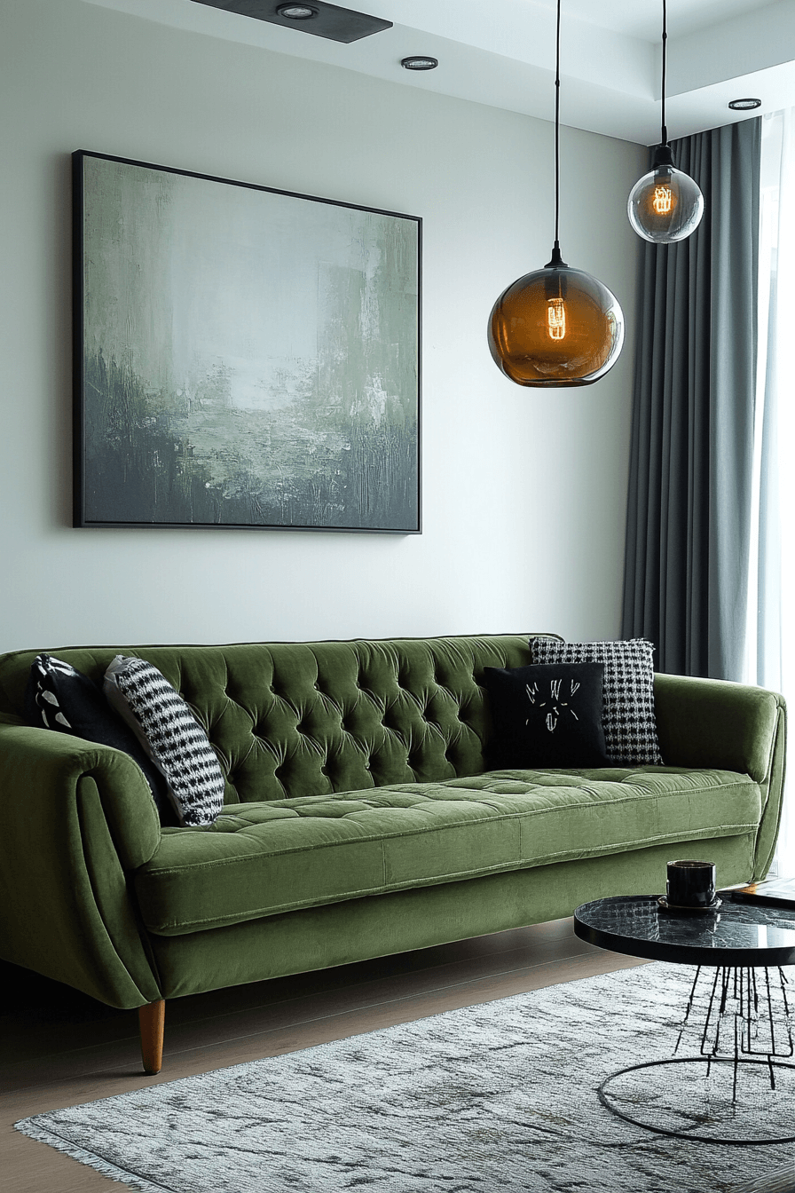 olive green couch living room ideas