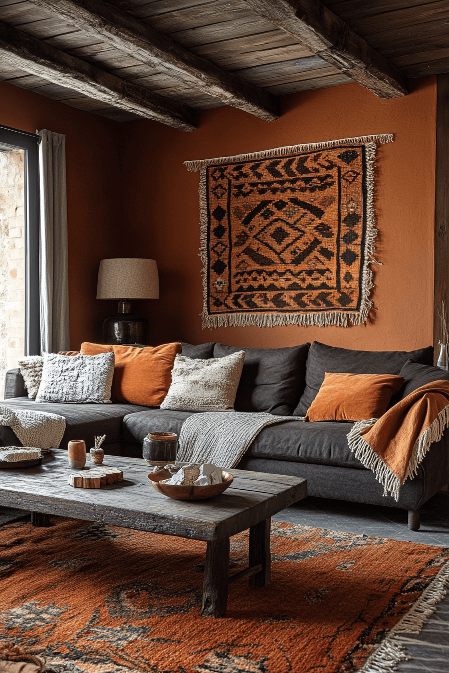 dark couch living room