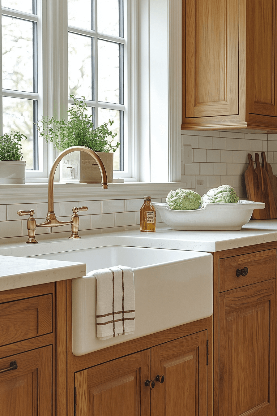 27+ Golden Oak Kitchen Cabinets That Make Every Detail Stand Out golden oak kitchen cabinets