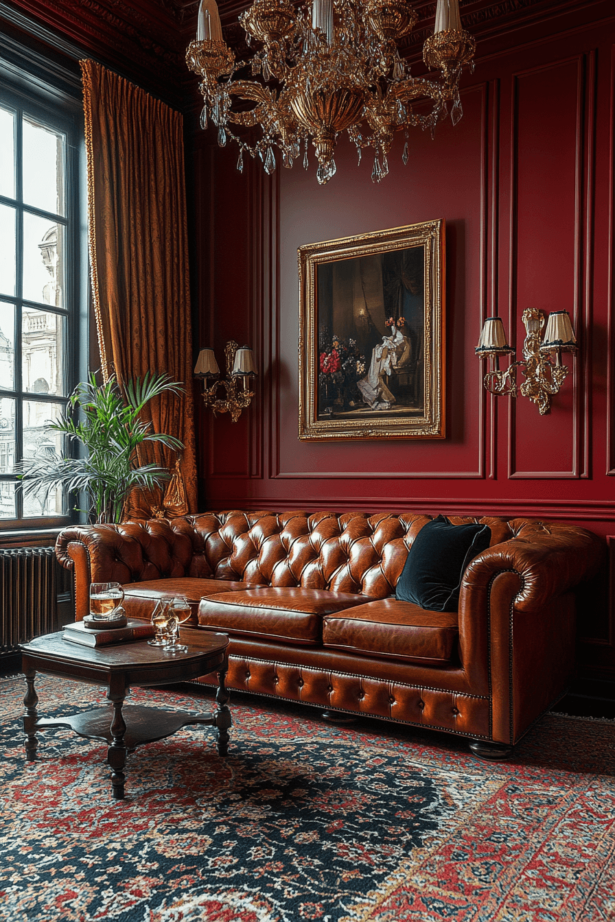 cognac couch living room ideas