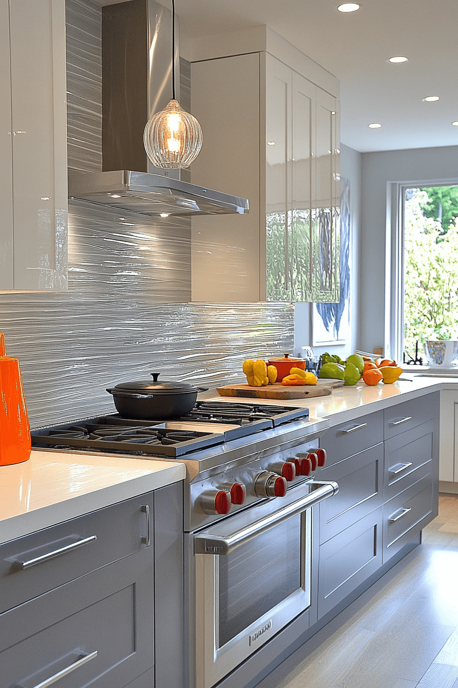 grey and white kitchen cabinets