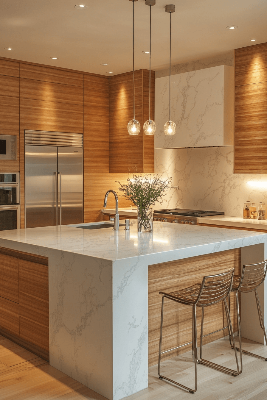 fluted glass kitchen cabinets