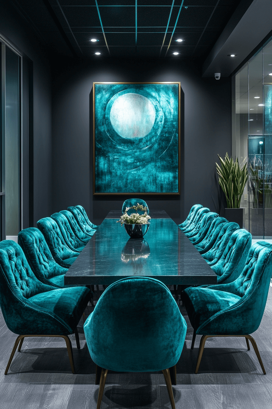 teal couch living room