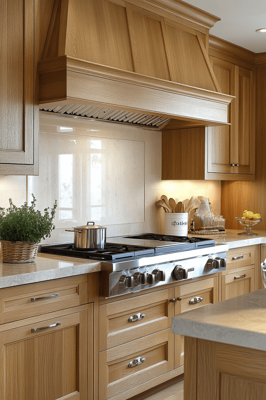 warm wood kitchen cabinets