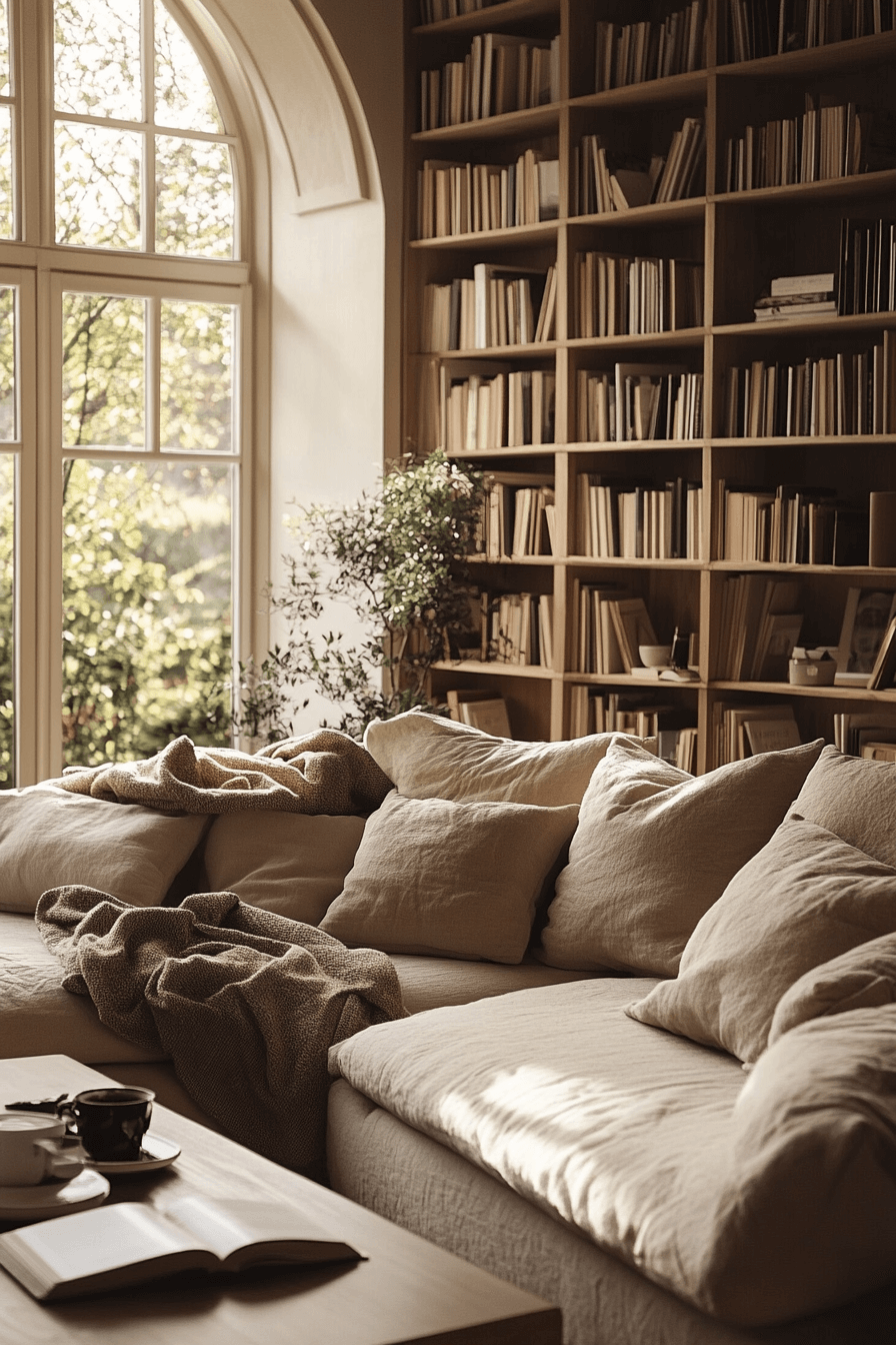 cream couch living room