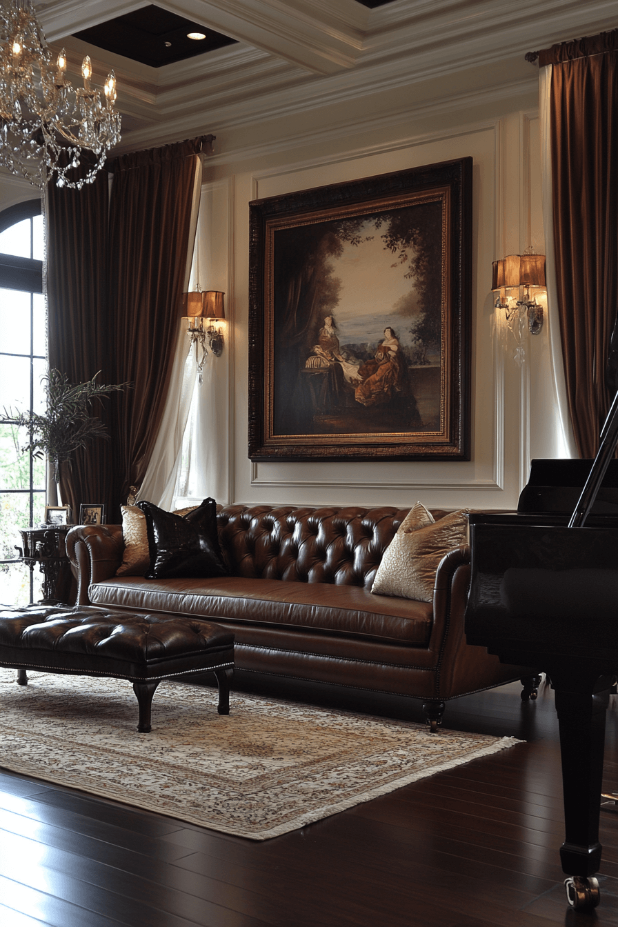 dark couch living room