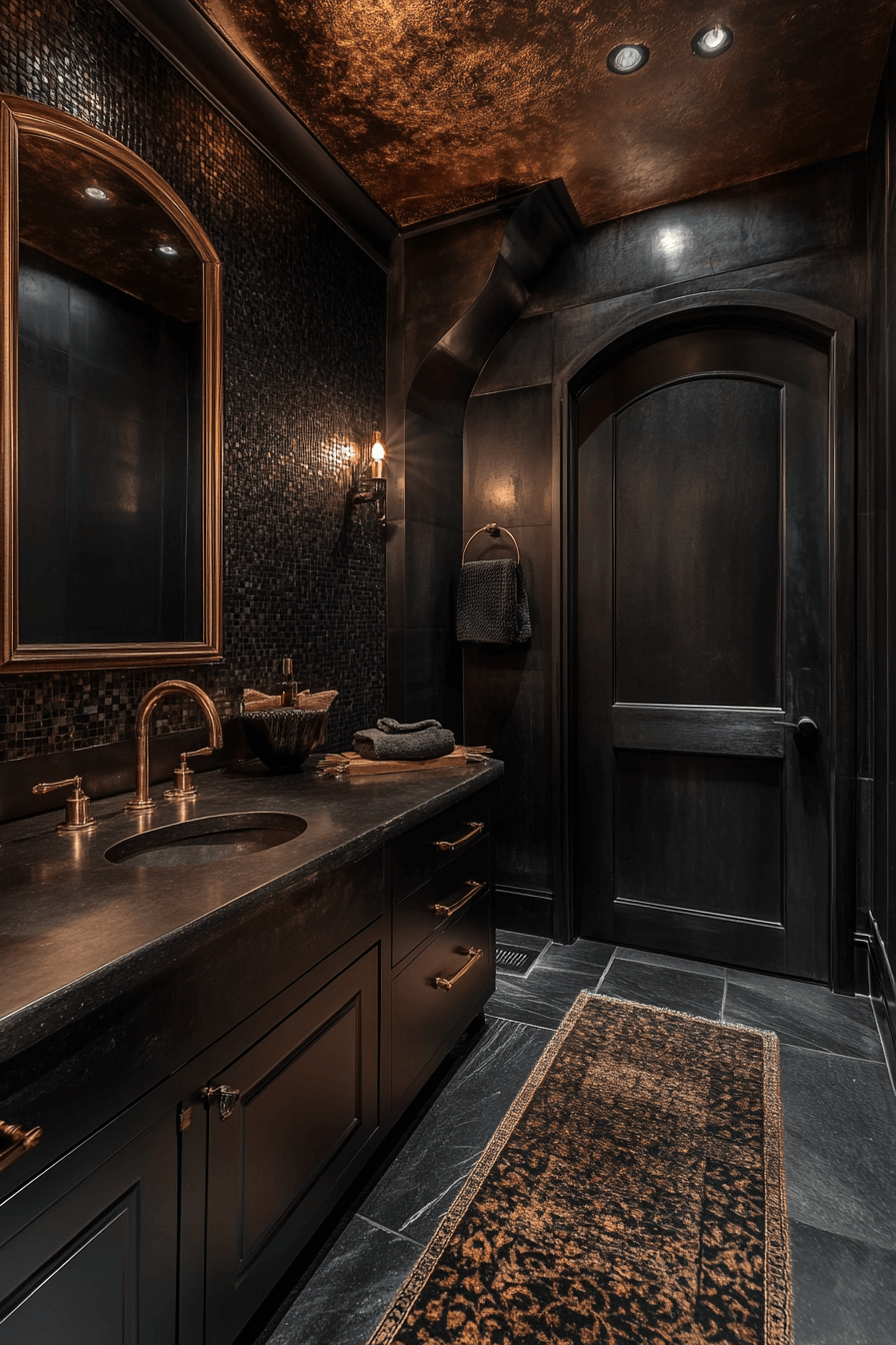 27+ Moody Powder Room Ideas That Turn Simplicity Into Stunning Beauty moody powder room