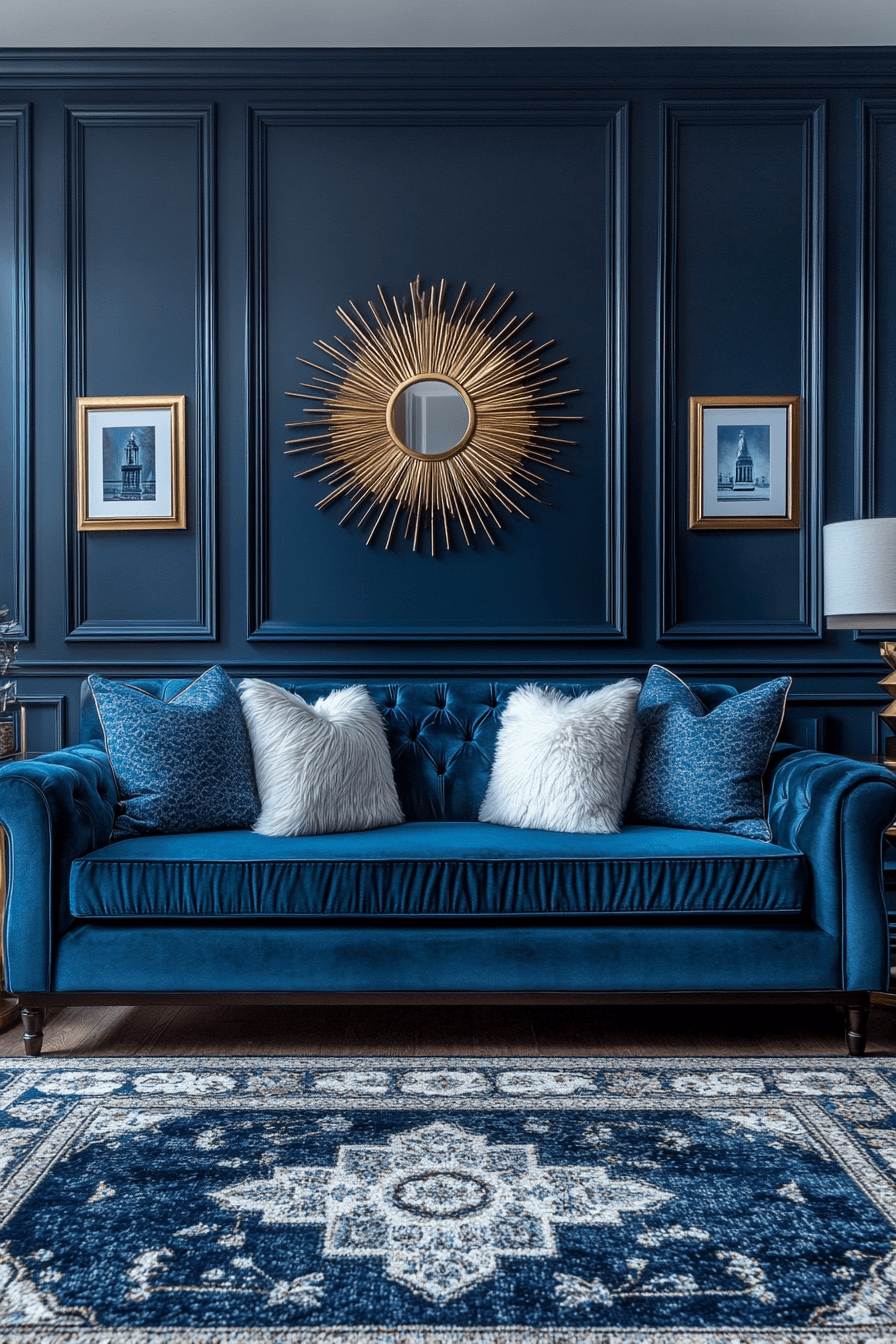 blue couch living room ideas