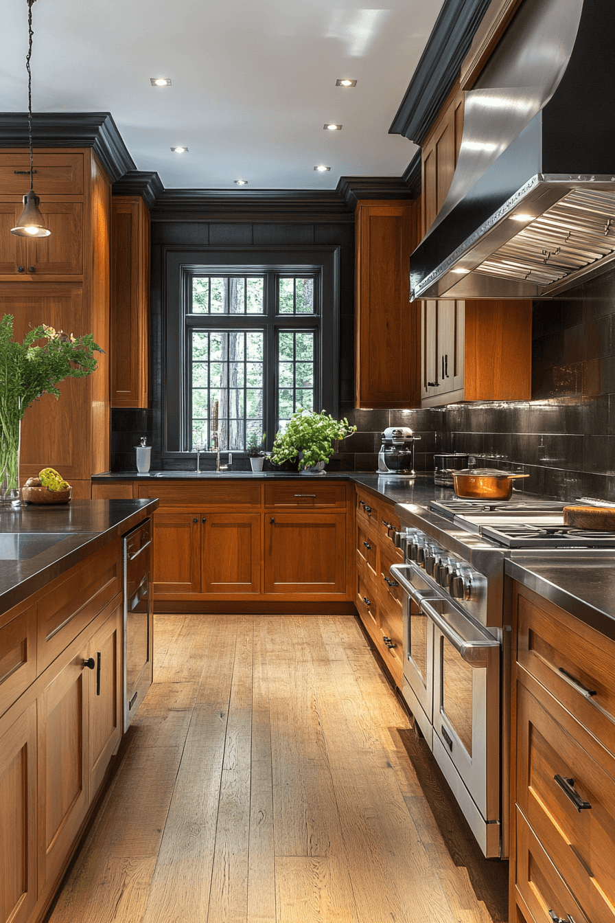 warm wood kitchen cabinets