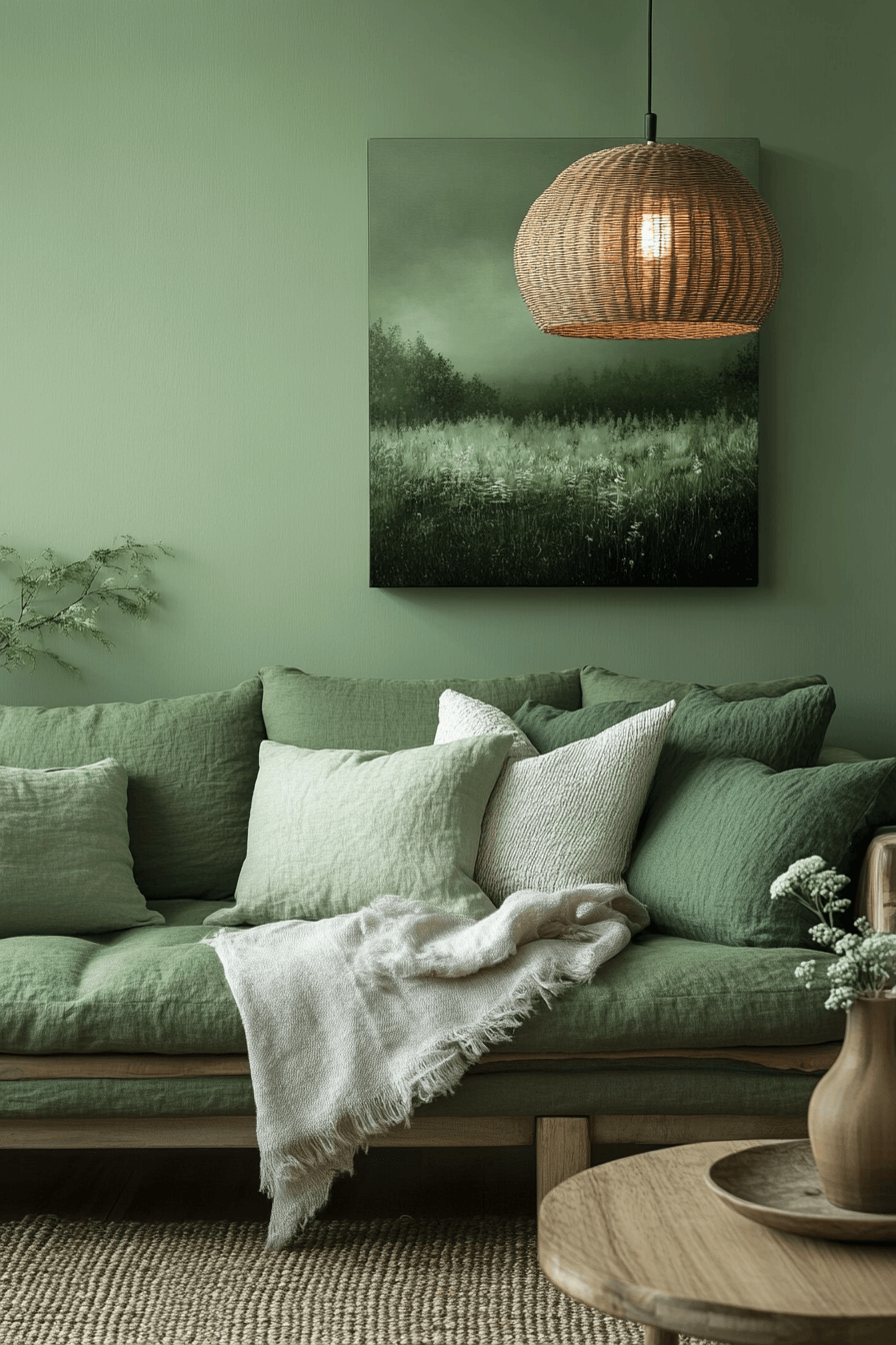 olive green couch living room ideas