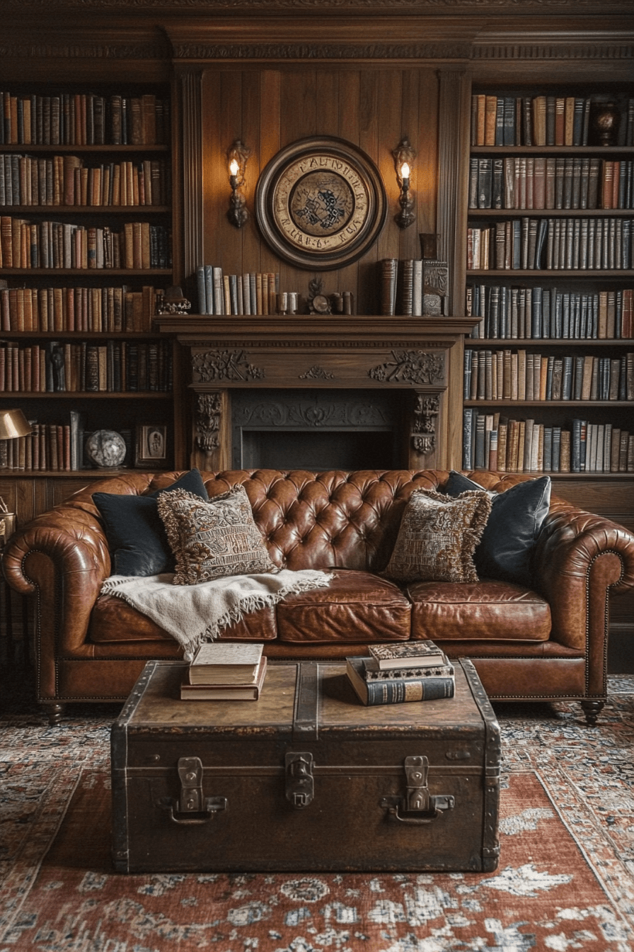 cognac couch living room ideas