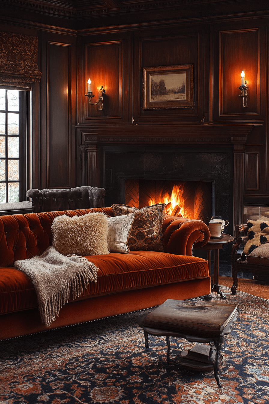 rust couch living room ideas