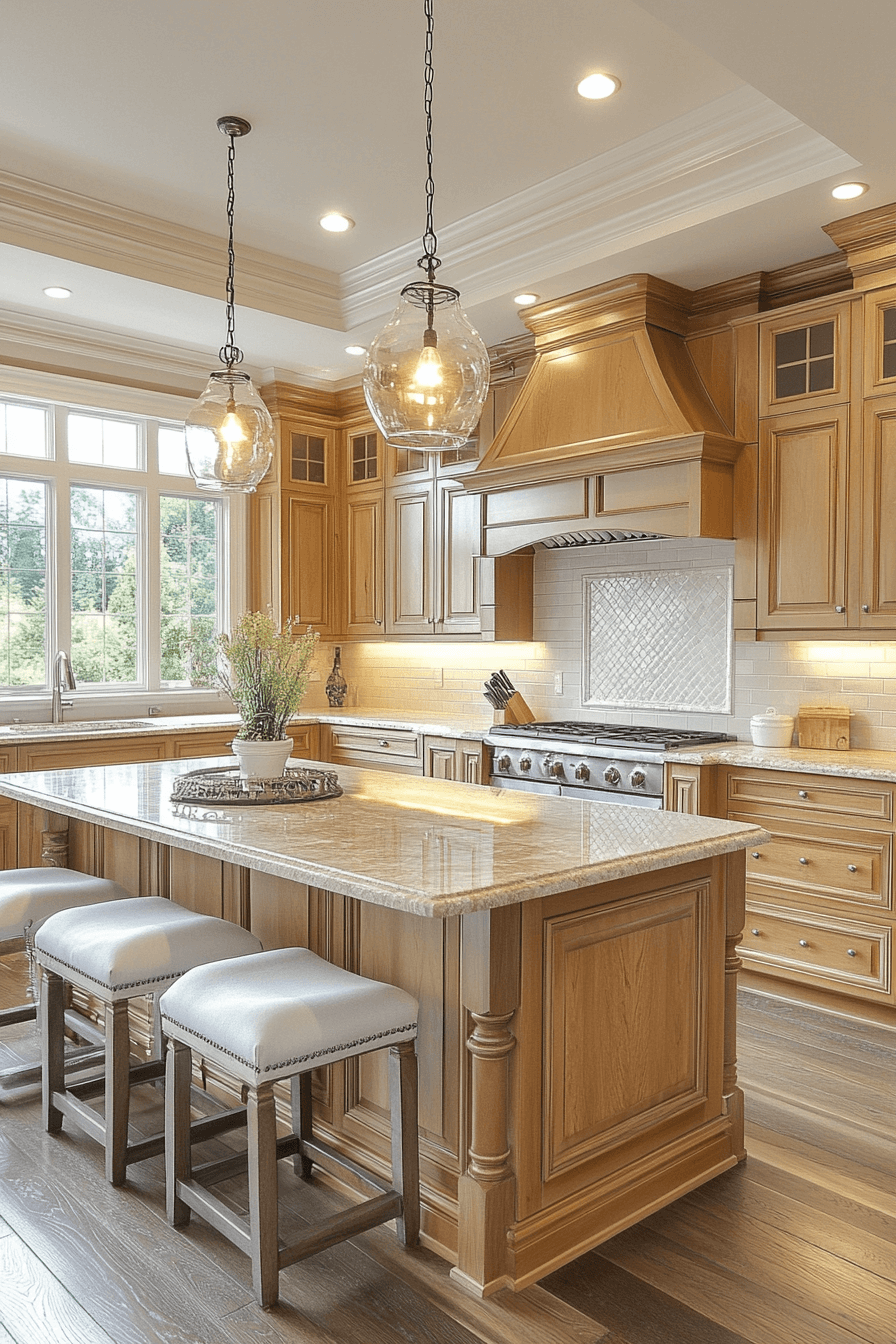 27+ Golden Oak Kitchen Cabinets That Make Every Detail Stand Out golden oak kitchen cabinets
