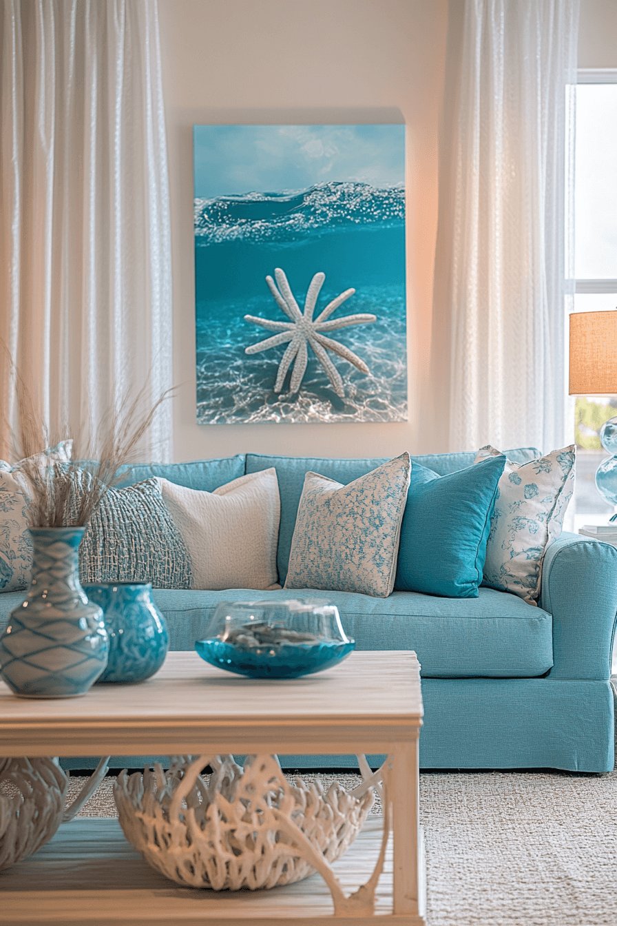 teal couch living room