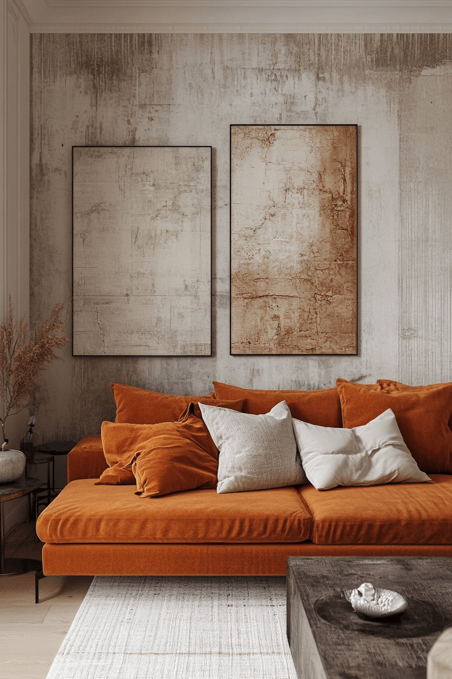 rust couch living room ideas