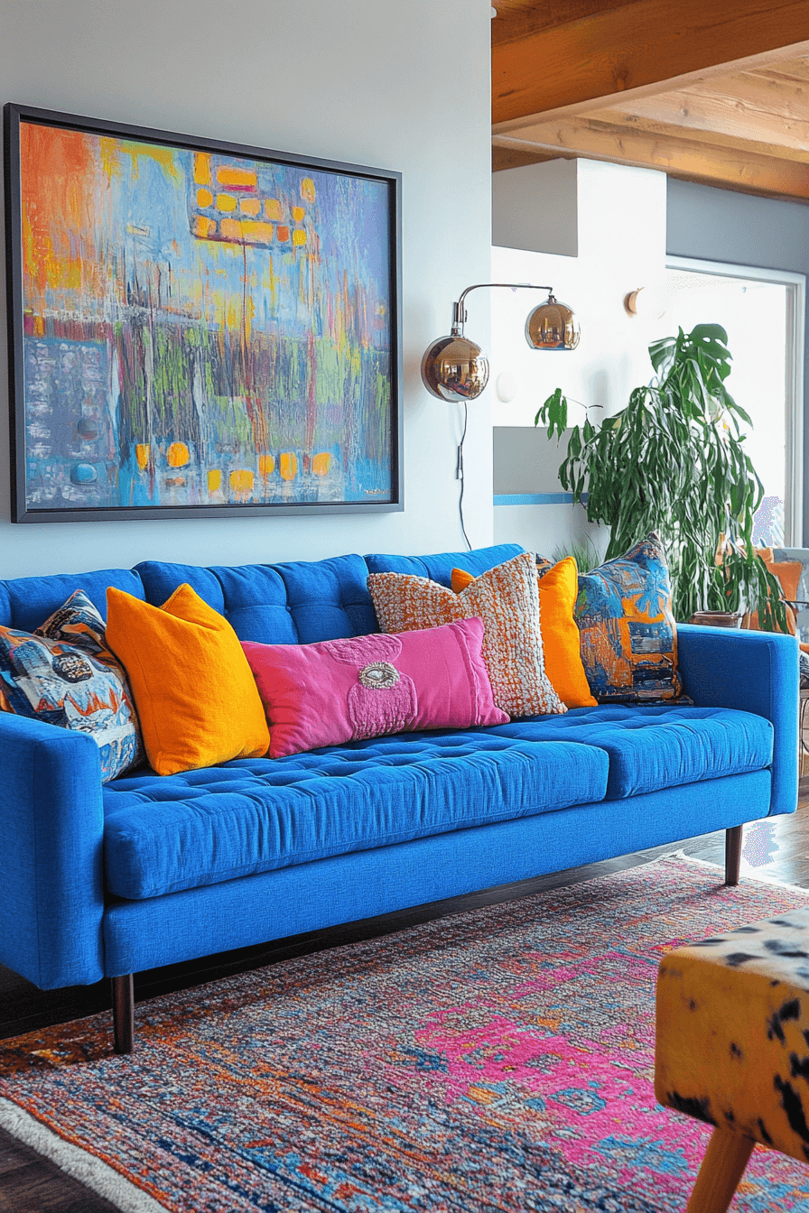 blue couch living room ideas
