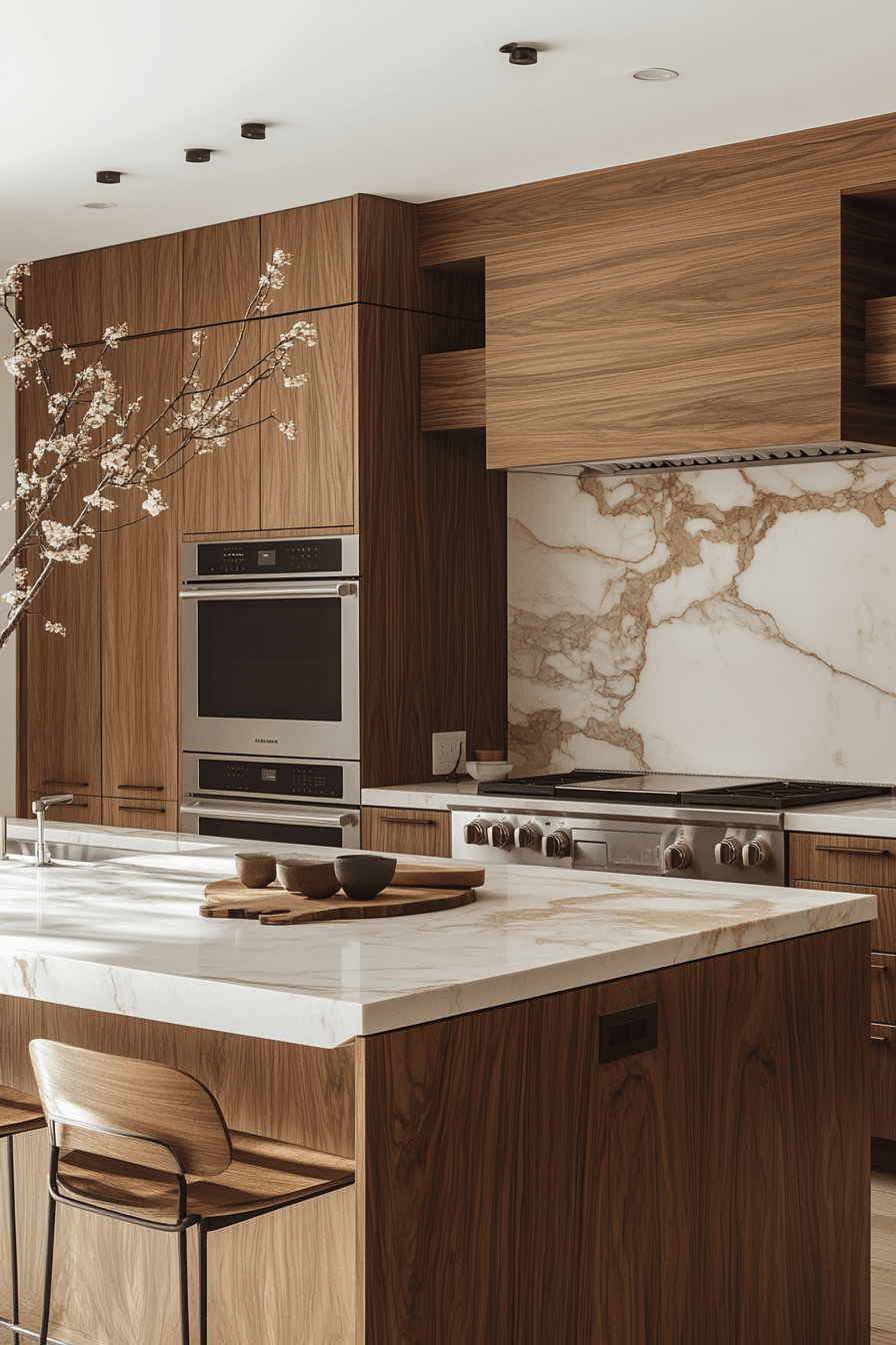 warm wood kitchen cabinets