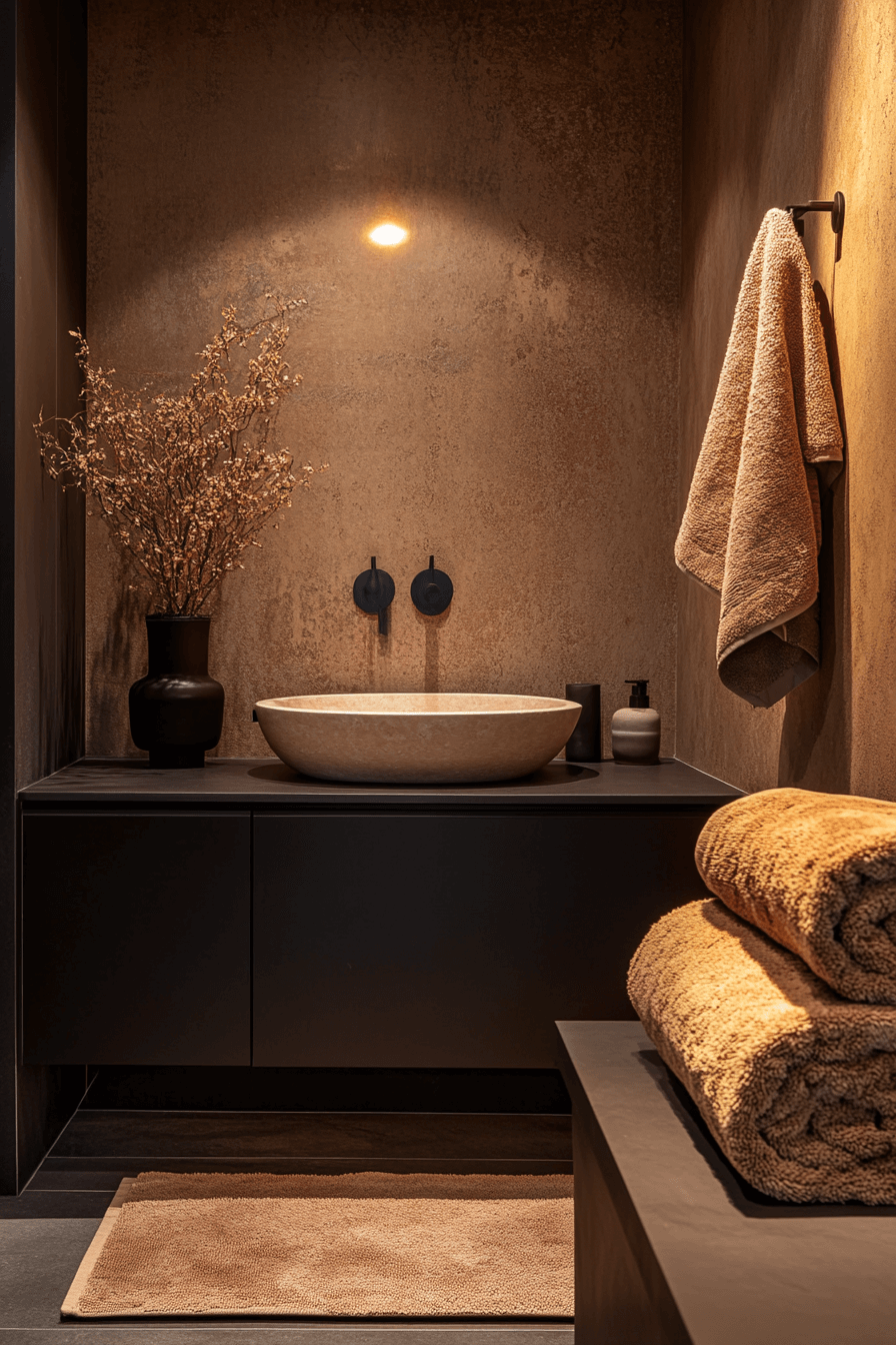 27+ Moody Powder Room Ideas That Turn Simplicity Into Stunning Beauty moody powder room