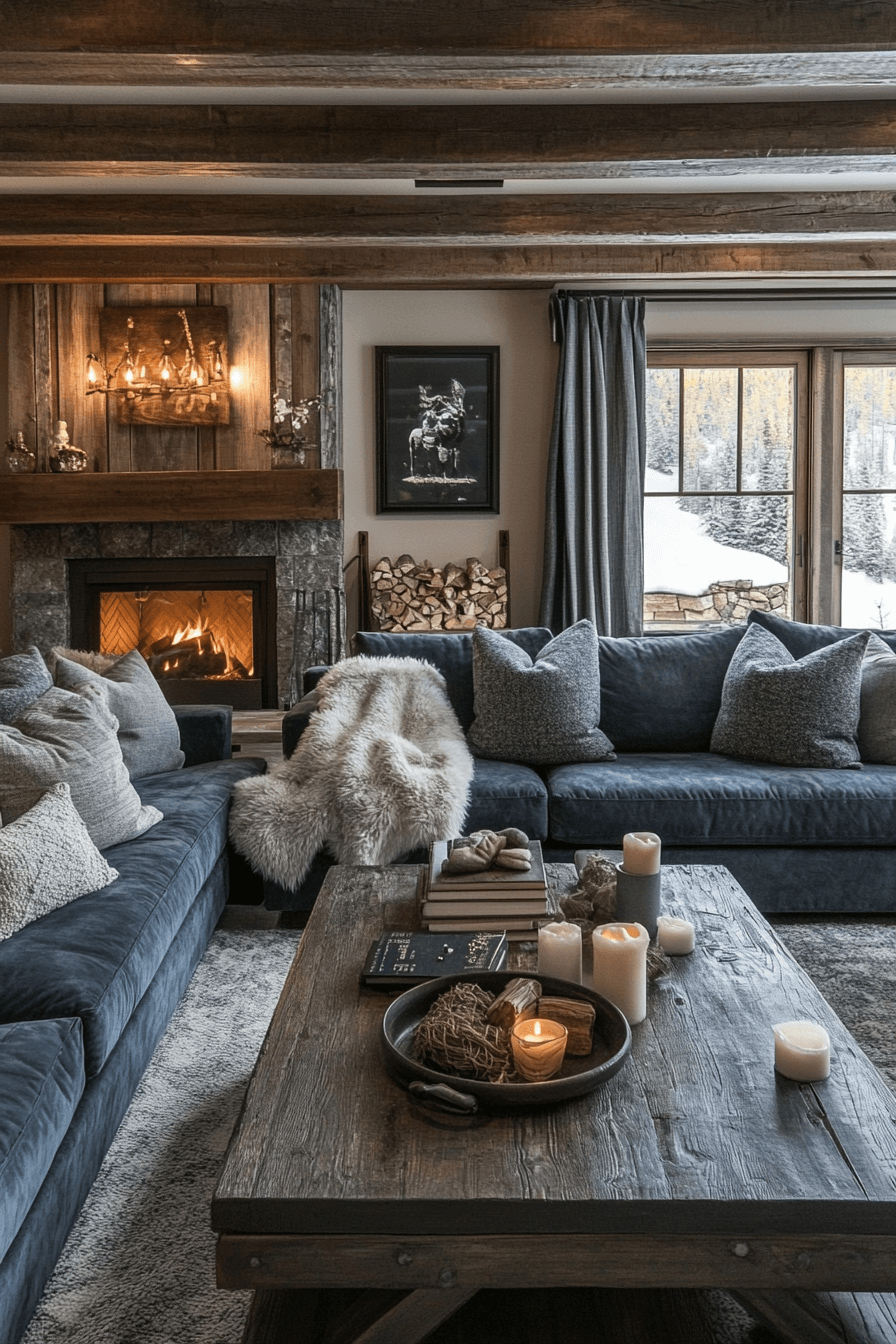 dark couch living room