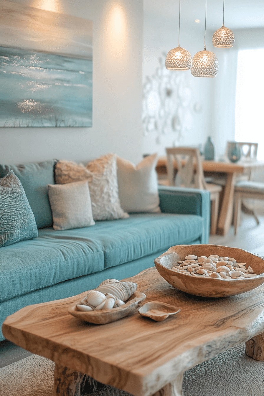 teal couch living room