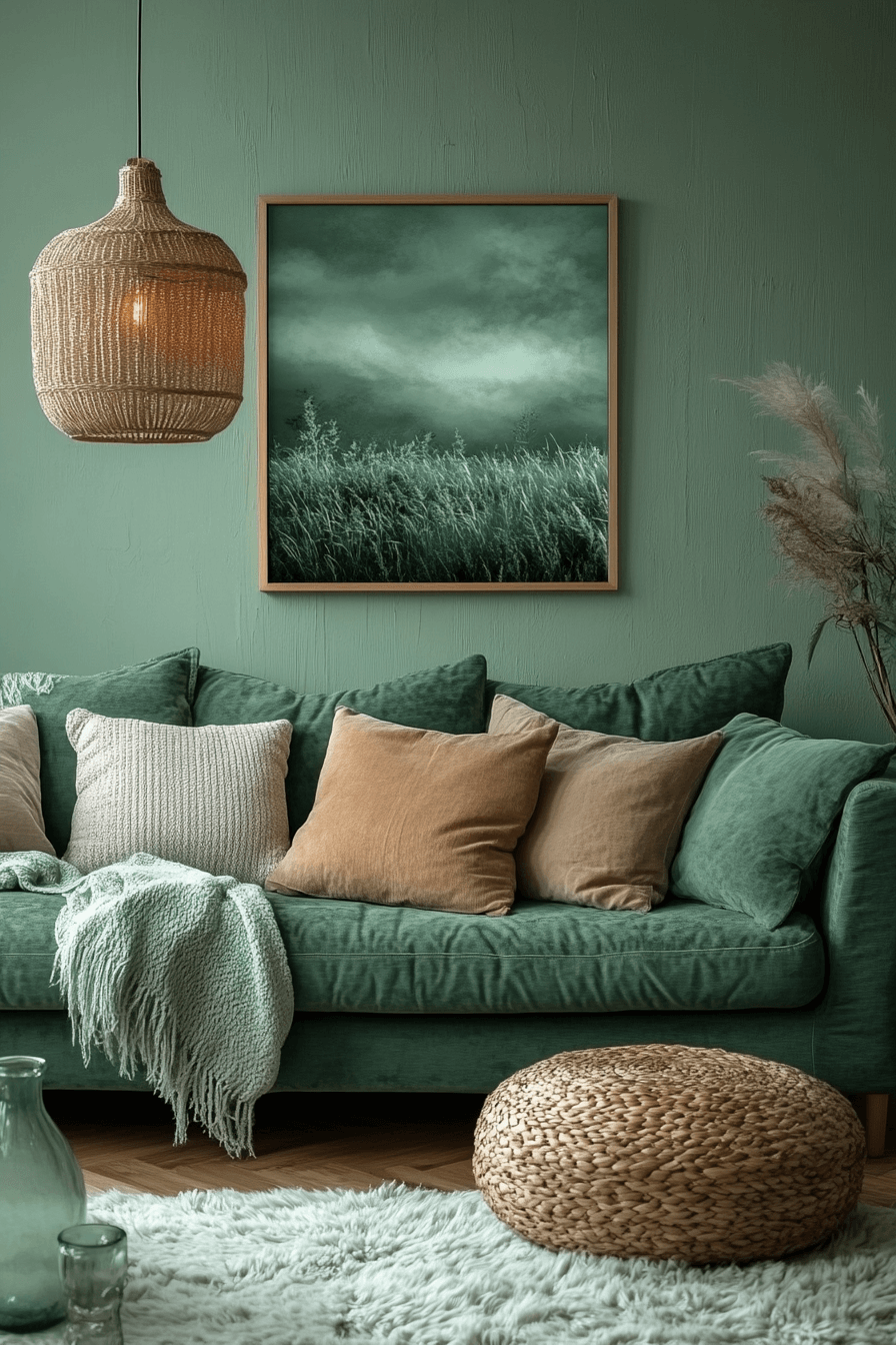 olive green couch living room ideas