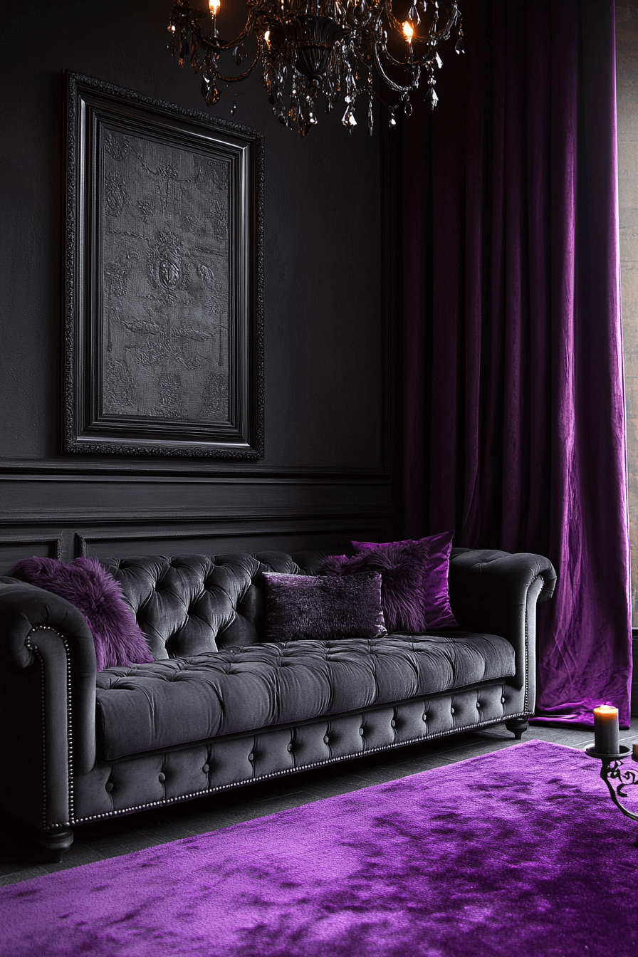 dark couch living room