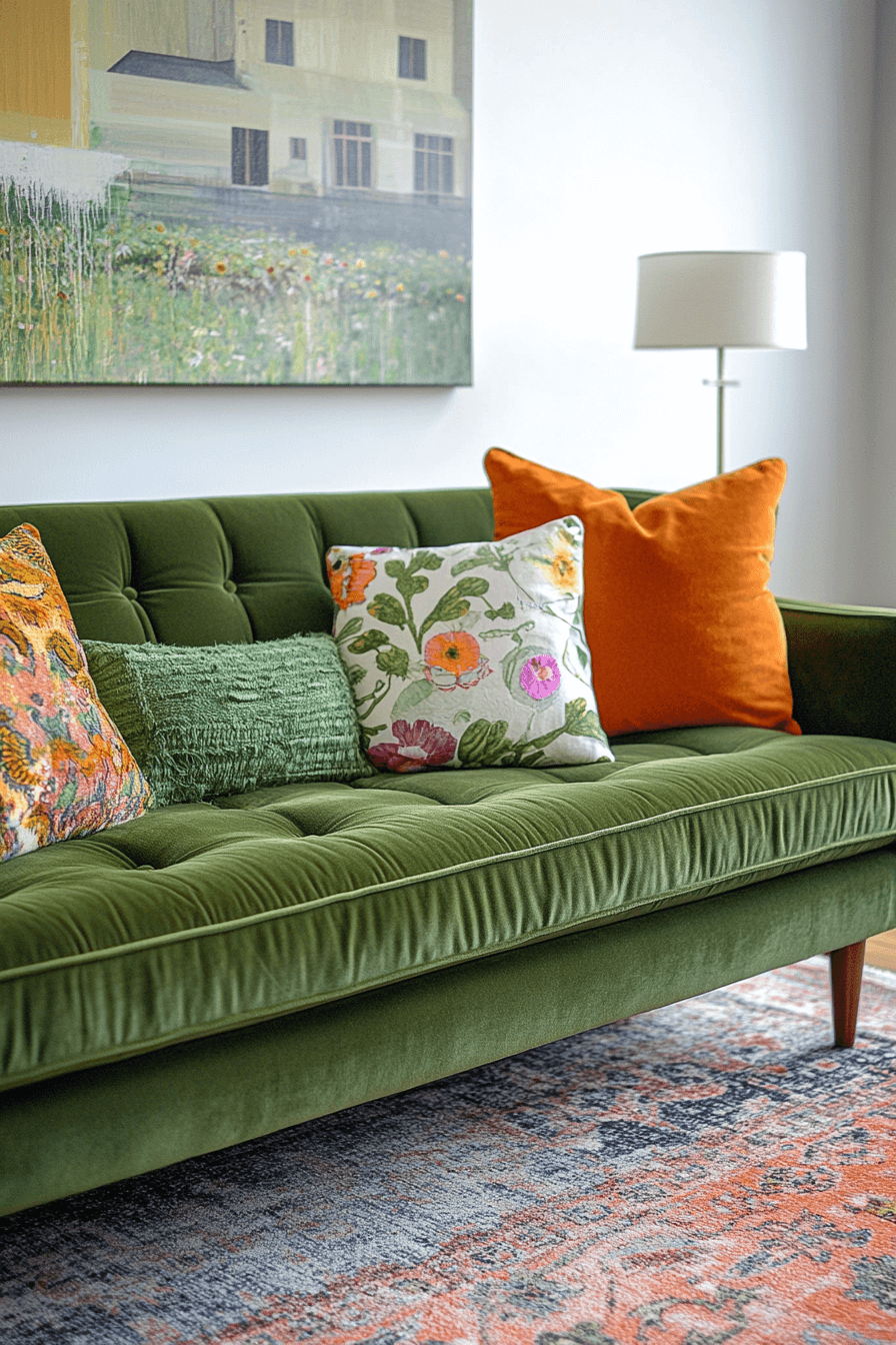 olive green couch living room ideas