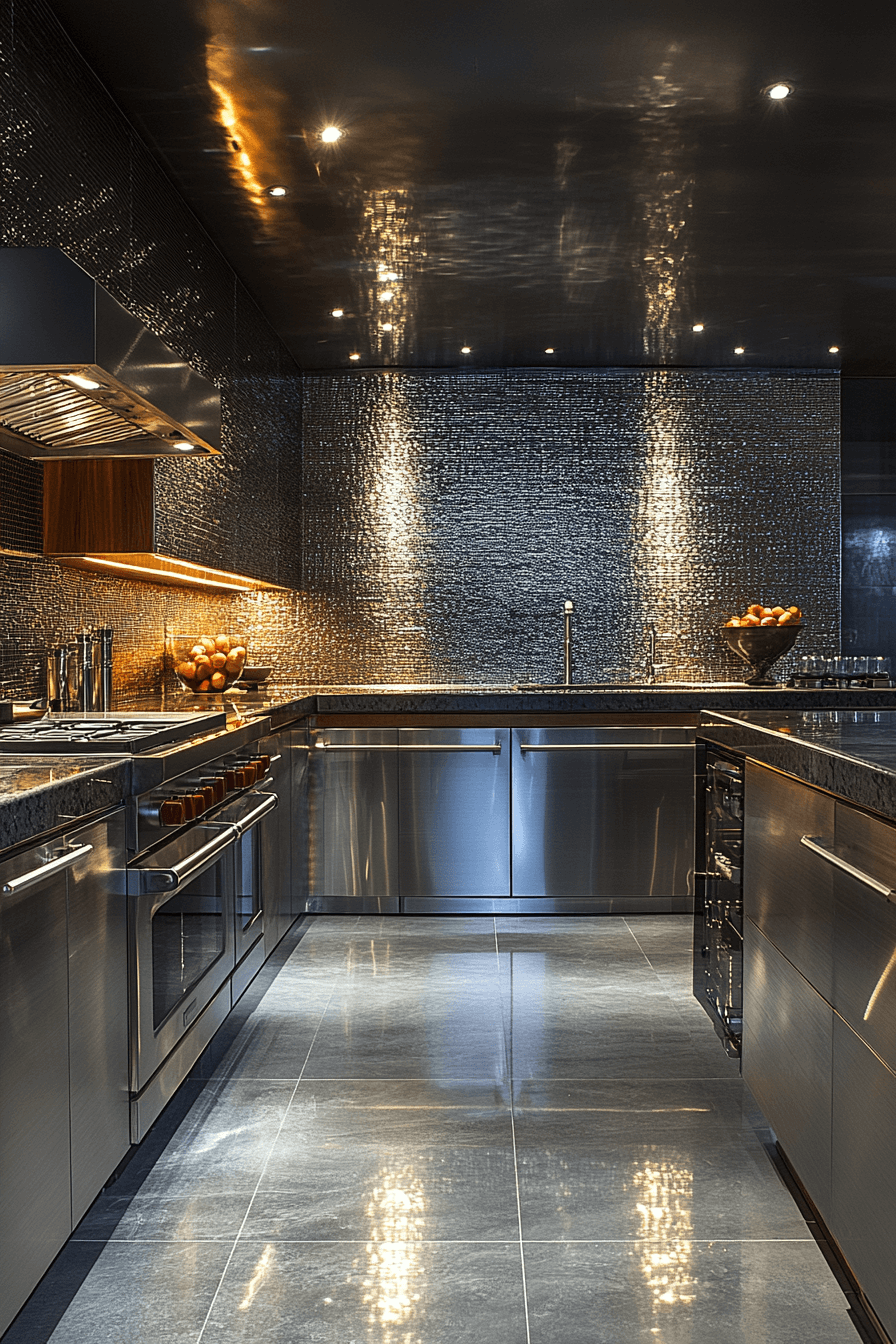 fluted glass kitchen cabinets