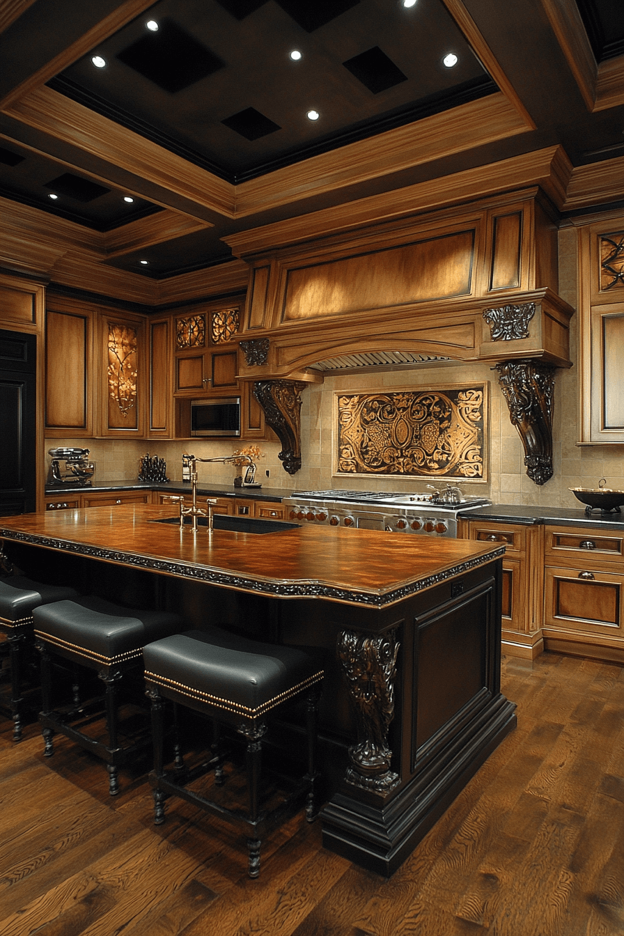 warm wood kitchen cabinets