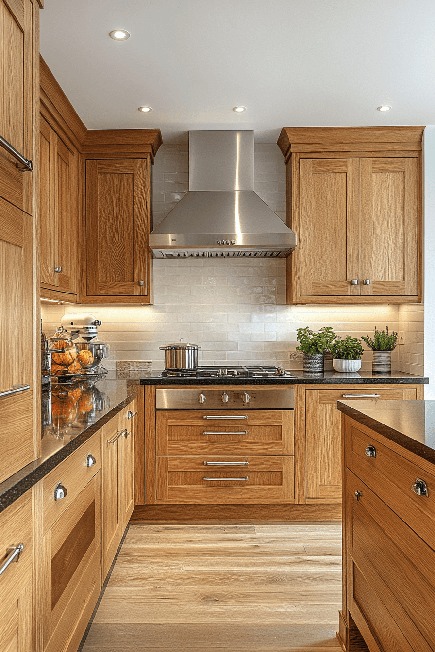 27+ Golden Oak Kitchen Cabinets That Make Every Detail Stand Out golden oak kitchen cabinets
