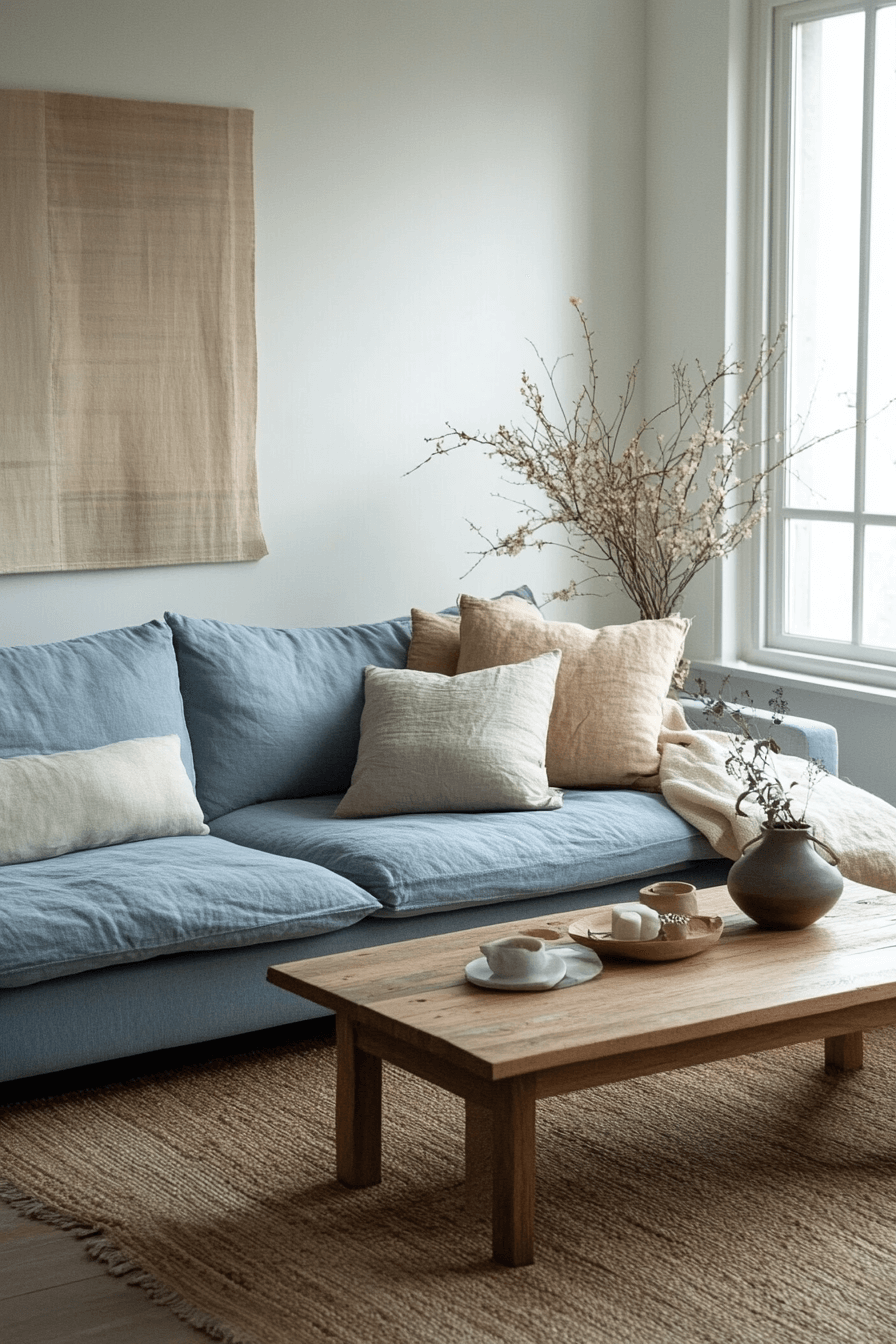 blue couch living room ideas