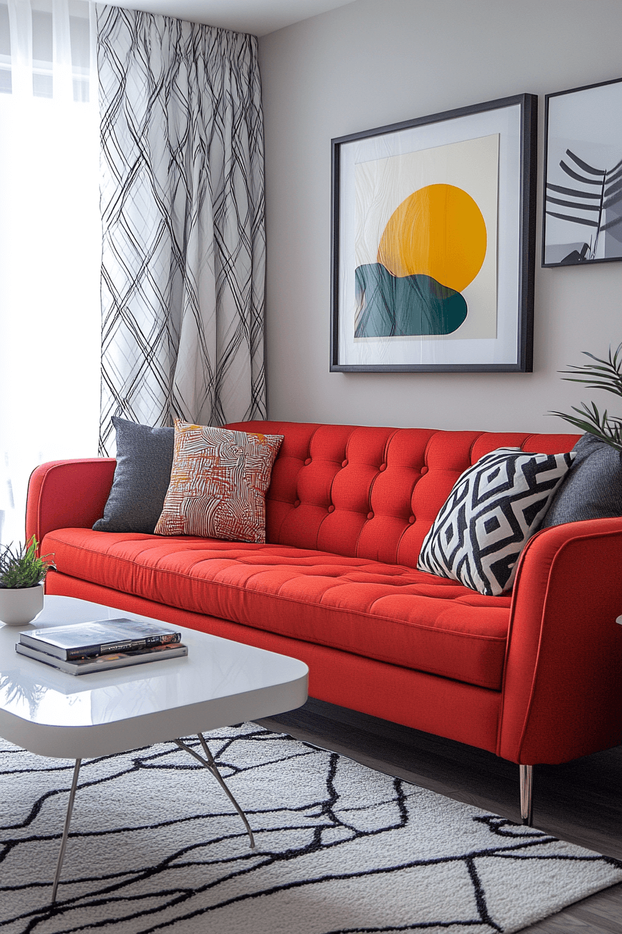 27+ Red Couch Living Room Ideas to Transform Small Spaces With Big Impact red couch living room