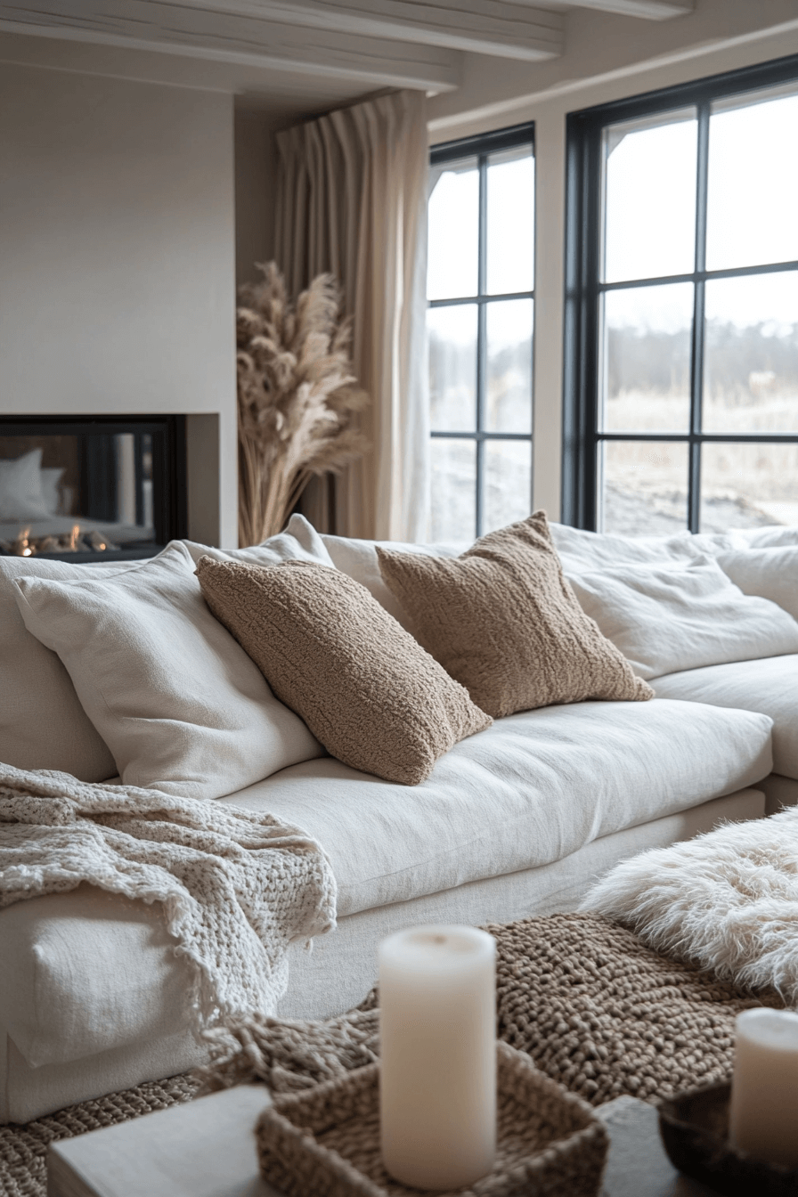 cream couch living room