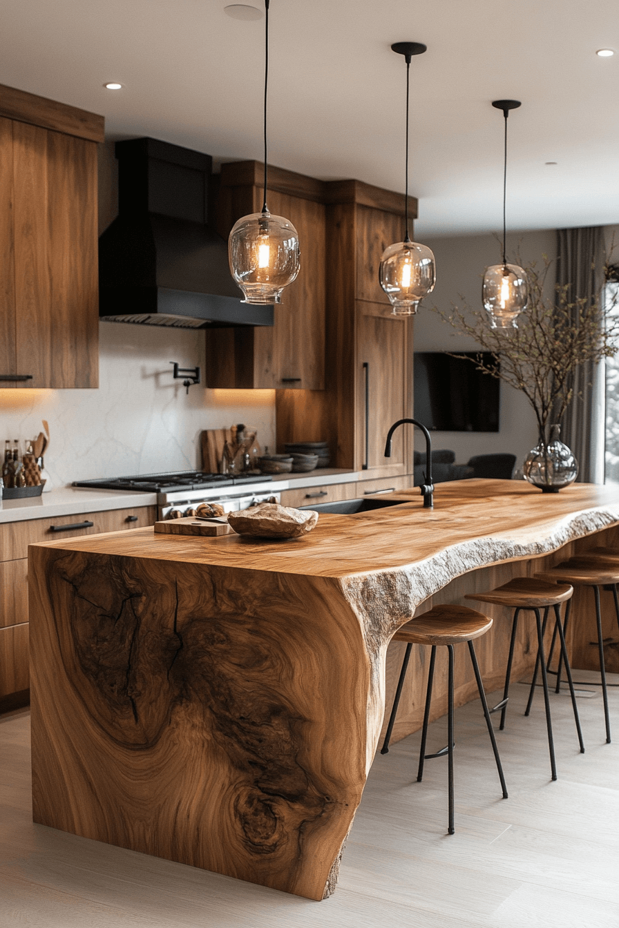 warm wood kitchen cabinets