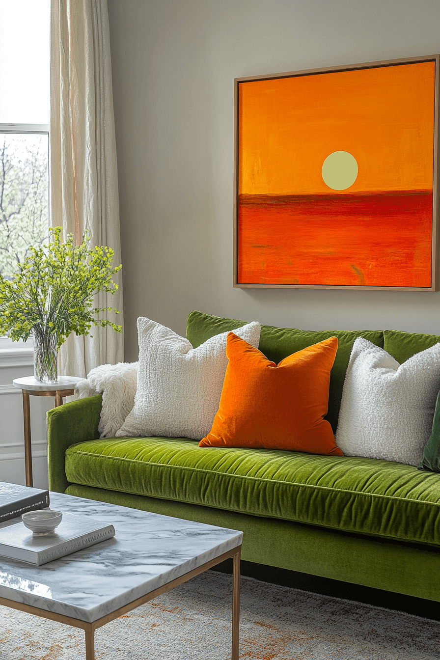 25+ Green Couch Living Room Ideas That Add Fresh Energy to Your Home green couch living room ideas