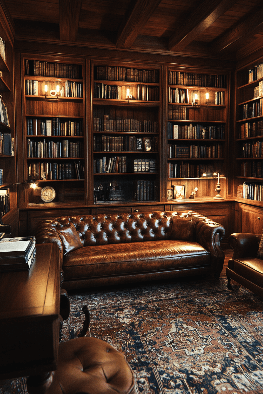 dark couch living room