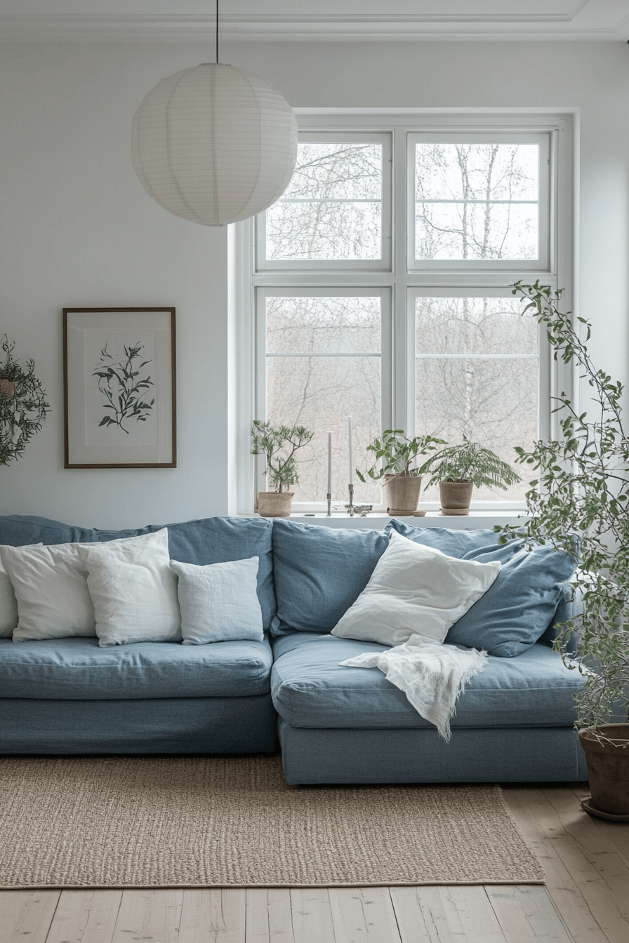 blue couch living room ideas