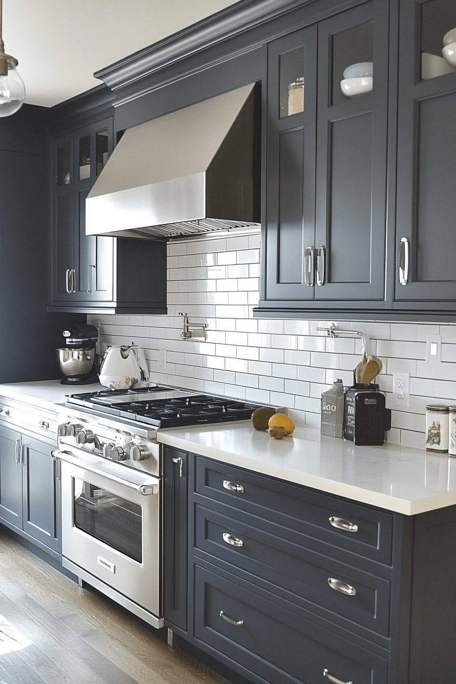 grey and white kitchen cabinets
