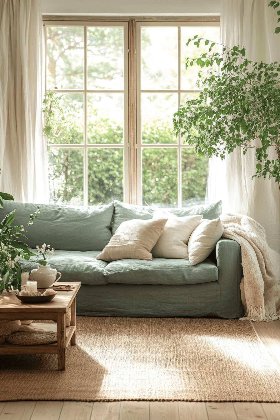 teal couch living room