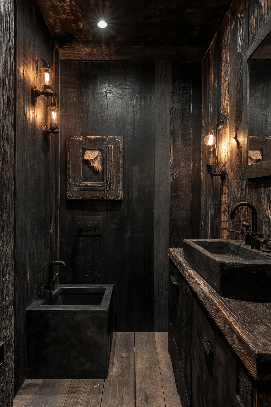 27+ Moody Powder Room Ideas That Turn Simplicity Into Stunning Beauty moody powder room