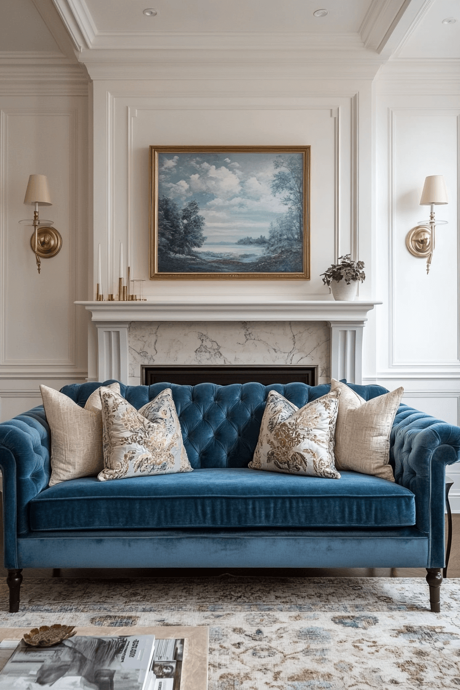 teal couch living room