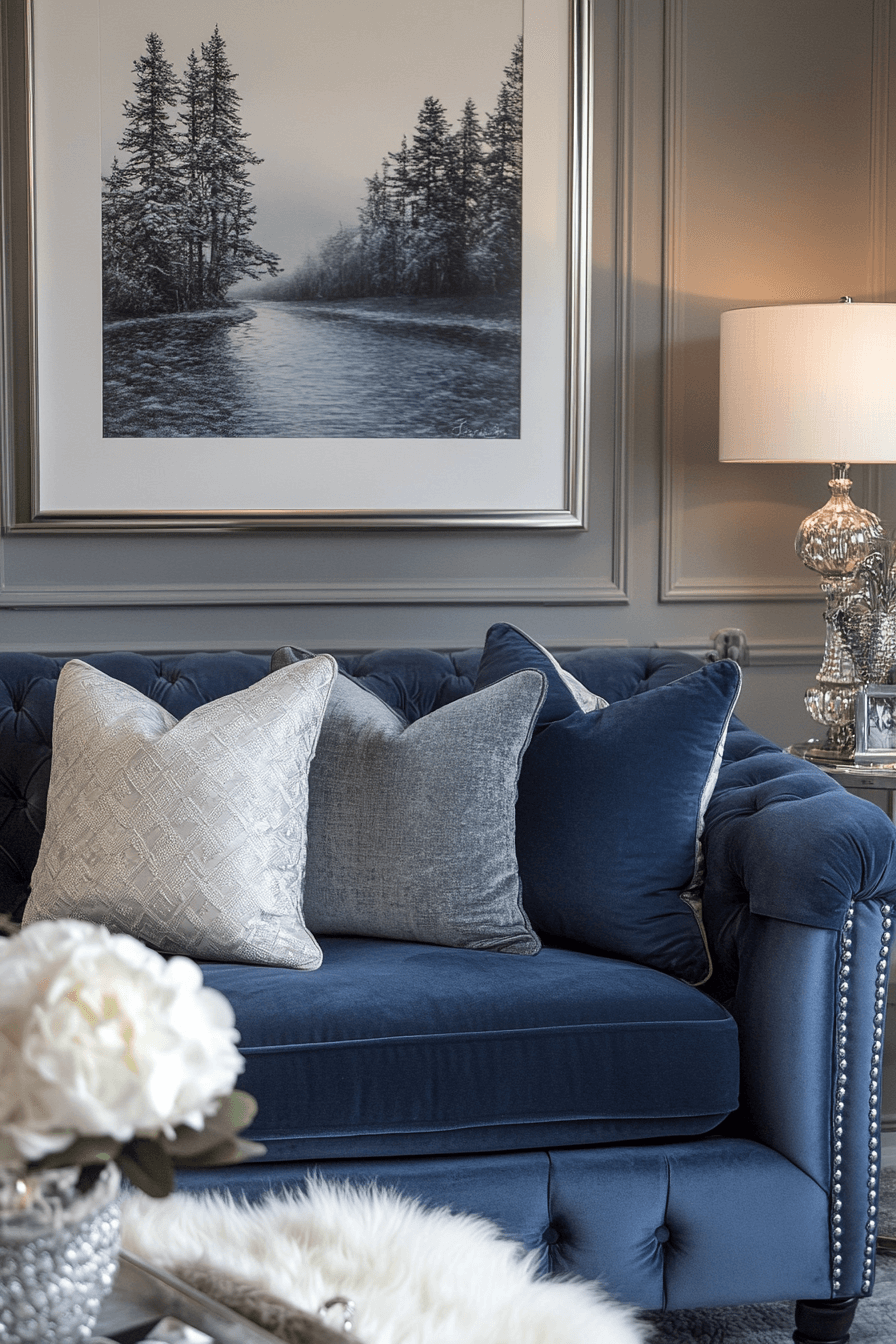 blue couch living room ideas