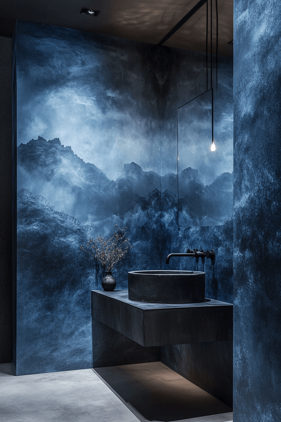 27+ Moody Powder Room Ideas That Turn Simplicity Into Stunning Beauty moody powder room