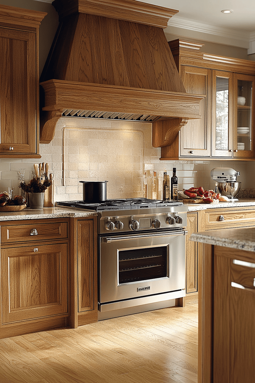 27+ Golden Oak Kitchen Cabinets That Make Every Detail Stand Out golden oak kitchen cabinets