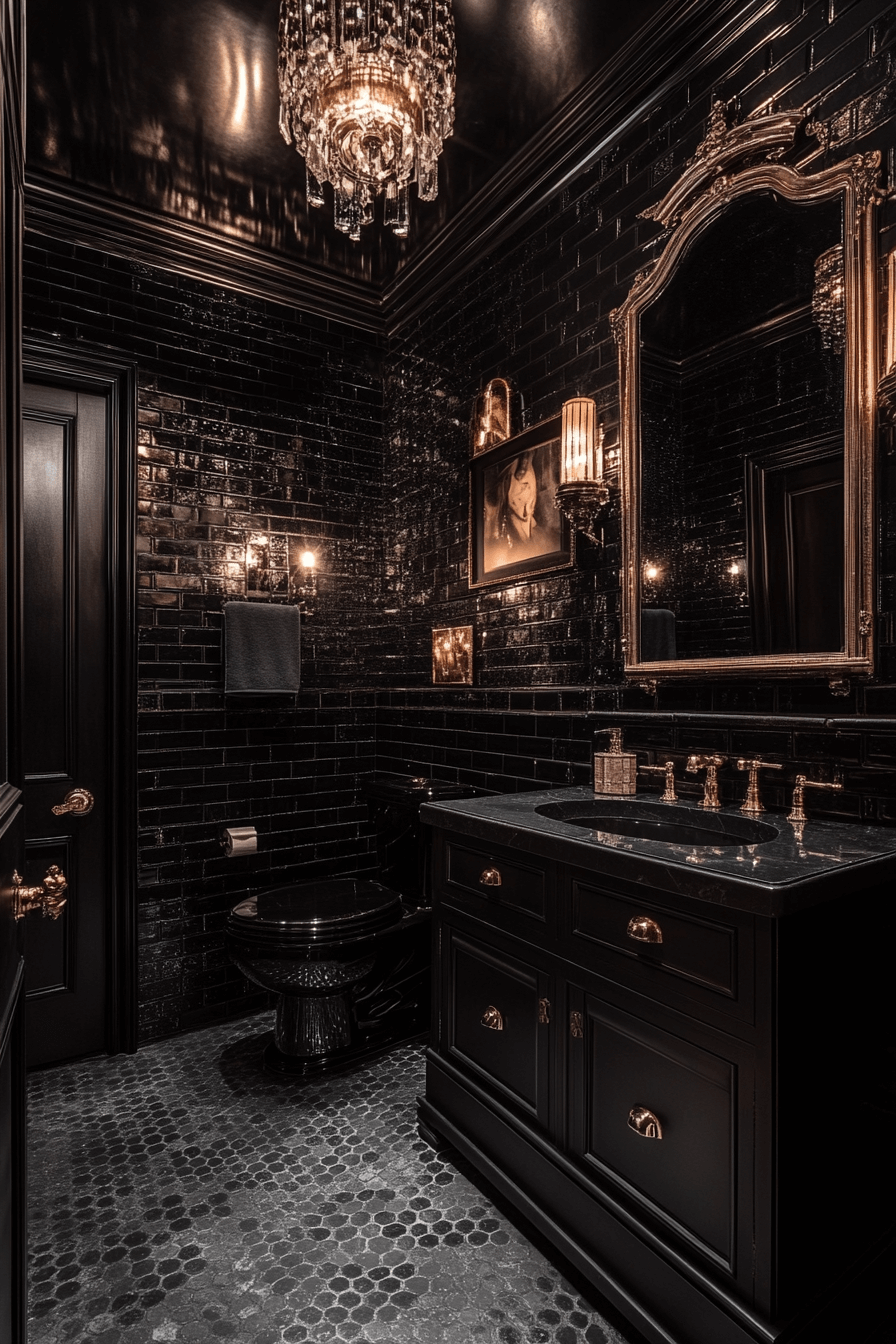 27+ Moody Powder Room Ideas That Turn Simplicity Into Stunning Beauty moody powder room