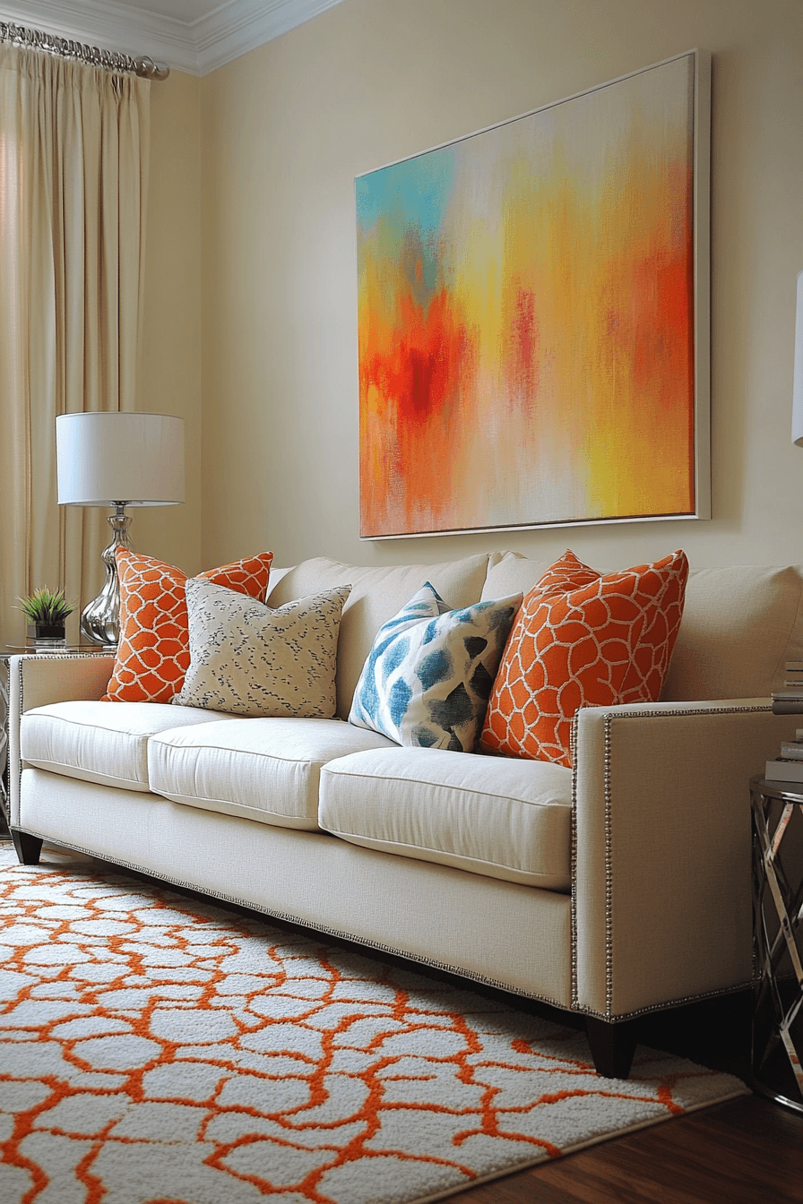 cream couch living room