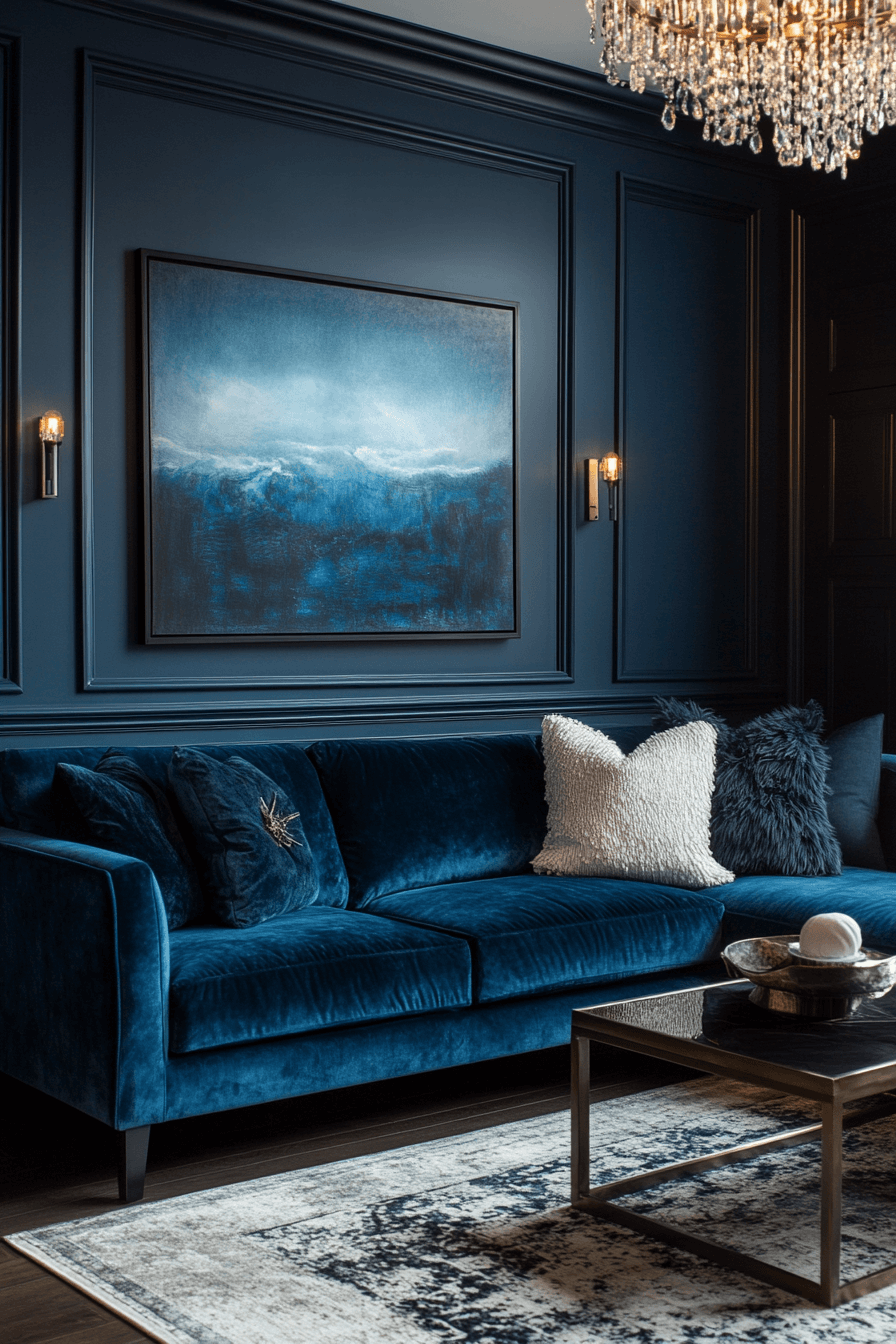 teal couch living room