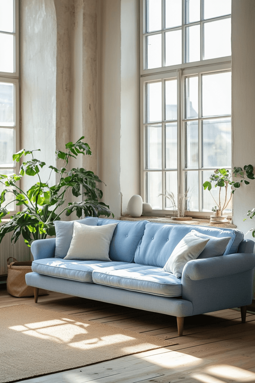 blue couch living room ideas